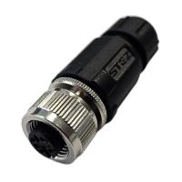 Разъем М12 4A гнездовой пайка пластик. прямой резьба PG7 каб. часть СЦМ120021-04A СТЭЗ 185200155