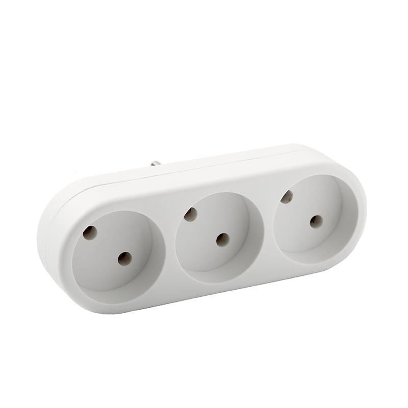 Разветвитель 3-м плоский без заземл. 10А 2200Вт 250В бел. DОМТОК 2655