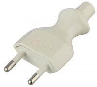 Вилка V2 6А без заземл. прямой ввод (10/200/9600) бел. ЭРА Б0019184