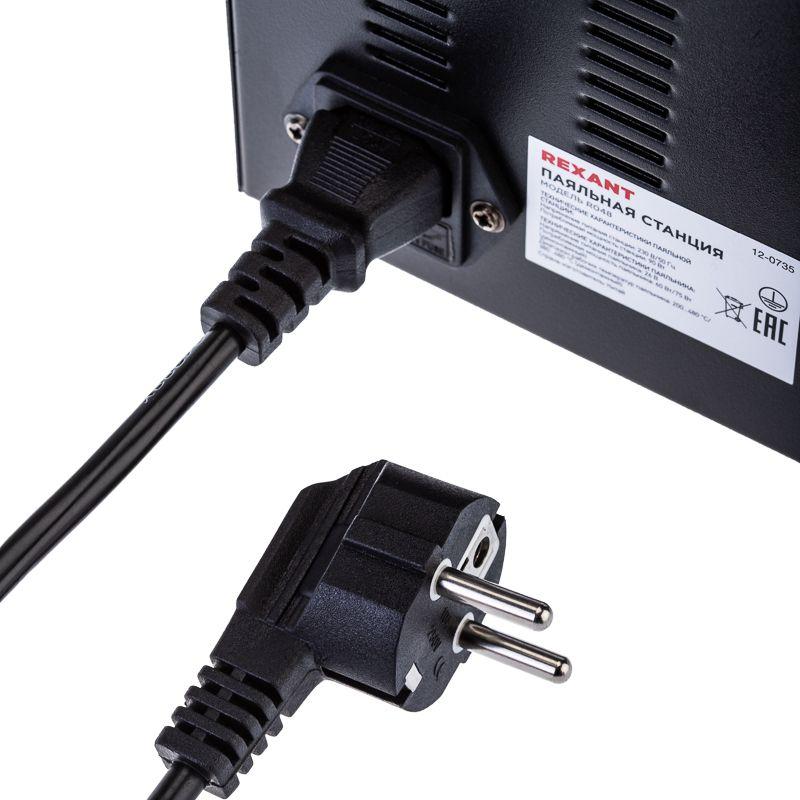 Станция паяльная (паяльник + демонт. паяльник) модель R048 цифровая 200-480град.C LED дисплей Rexant 12-0735