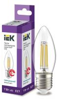 Лампа светодиодная 360° C35 7Вт свеча 4000К E27 230В прозр. IEK LLF-C35-7-230-40-E27-CL