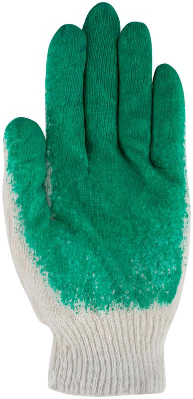 Перчатки вязаные с резиновой заливкой наладонника х/б 12470