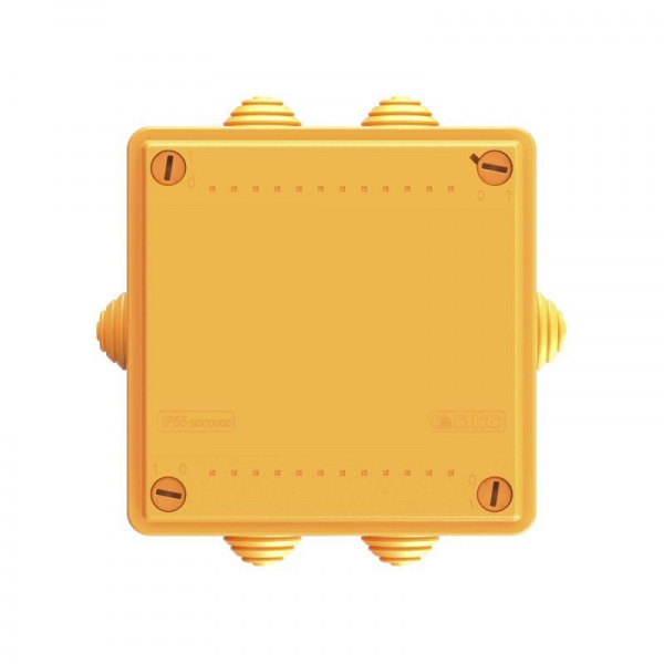 Коробка ответвительная FS 100х100х50мм 6р 450В 6А 4кв.мм с каб. вводами и клеммн. IP56 пластик. DKC FSB11604