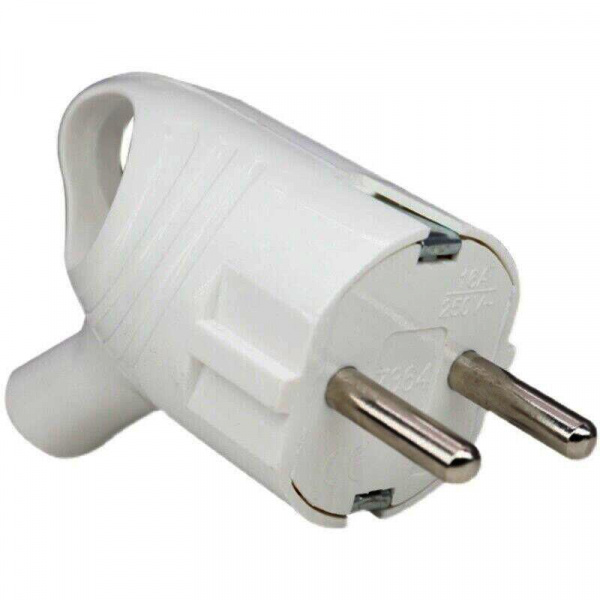 Вилка электрическая с заземл. с кольцом (ушком) 16А 250В IP20 бел. TOKOV ELECTRIC TKL-PLUZR-C01